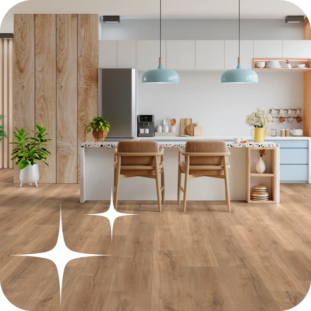 Warm colored laminate in kitchen | Lloyd's Carpets & Draperies